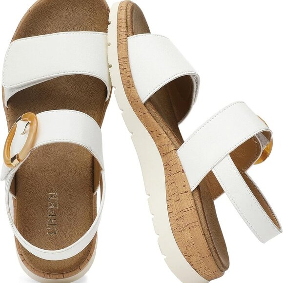 Women's Flat Sandals Open Toe Wedge Arch Support Casual Summer Shoes - Picture 2 of 6